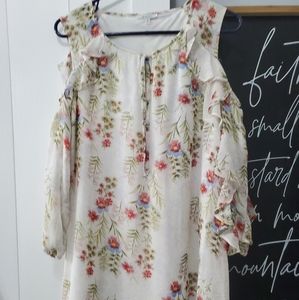 White with flowers dress